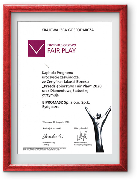 Bipromasz “Przedsiębiorstwem Fair Play” 2020